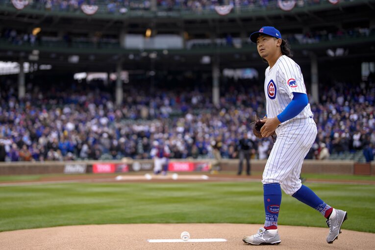 【MLBで愛される日本人／100枚超】本拠地のマウンドに上がる今永　©Getty Images