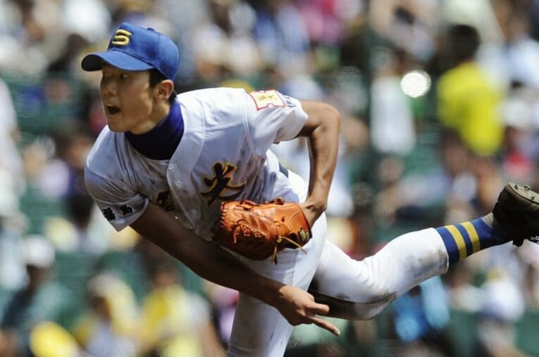 力投する聖光学院・歳内宏明 ／ photograph by KYODO