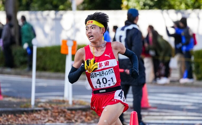 昨年の全国高校駅伝で準優勝した大牟田高のエース・本田桜二郎　©︎Satoshi Wada