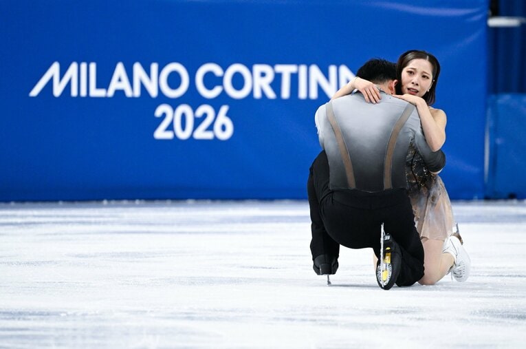 引退を発表した木原龍一と三浦璃来の「りくりゅうペア」。直前のアクシデントも乗り越え、ミラノ五輪では金メダルを獲得した ／ photograph by Asami Enomoto / JMPA