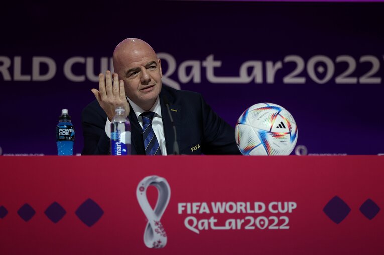 FIFAのインファンティーノ会長。昨年10月ごろ、家族とともにカタールに移住している　©Getty Images