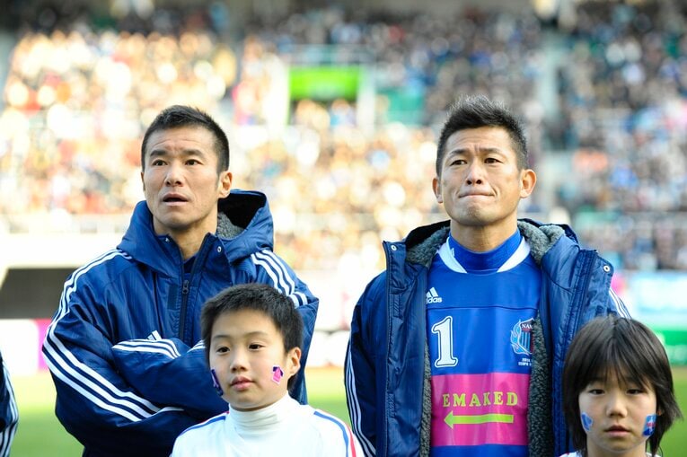 名波浩引退試合に駆けつけたカズと中山　©︎Toshiya Kondo