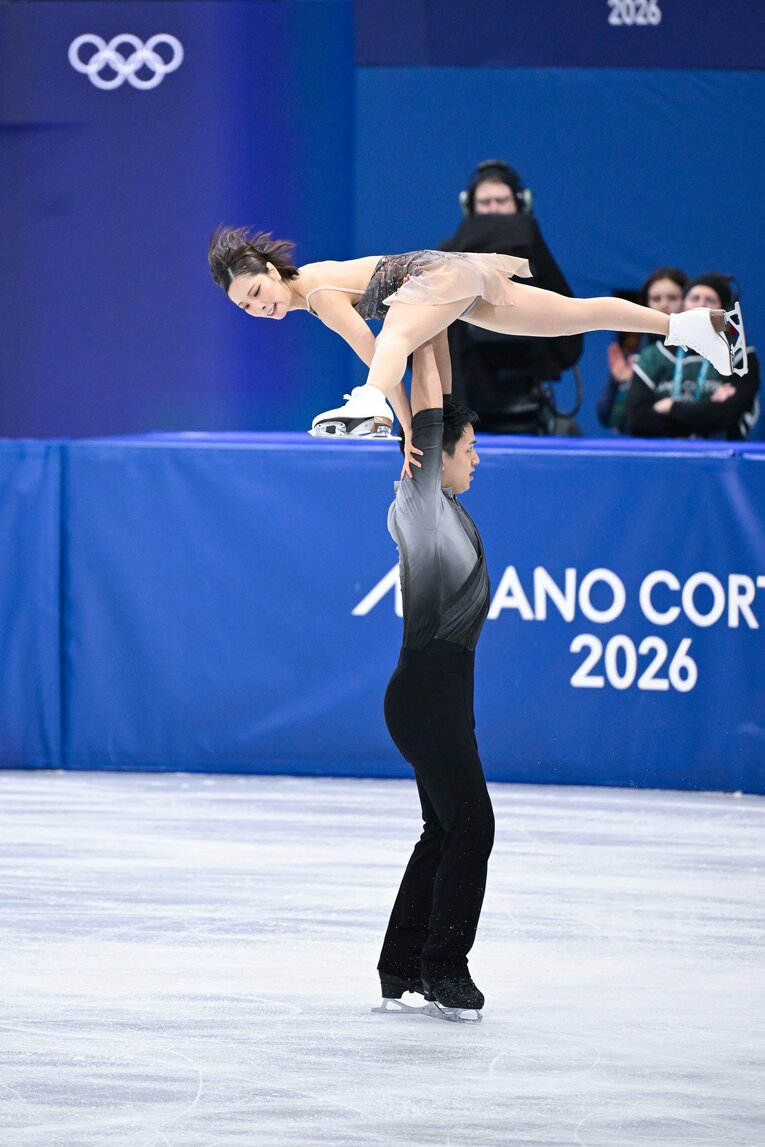 【団体戦ペア】団体戦フリーで世界歴代3位の155.55点をマークしたりくりゅうペアの圧巻の演技　©Asami Enomoto／JMPA