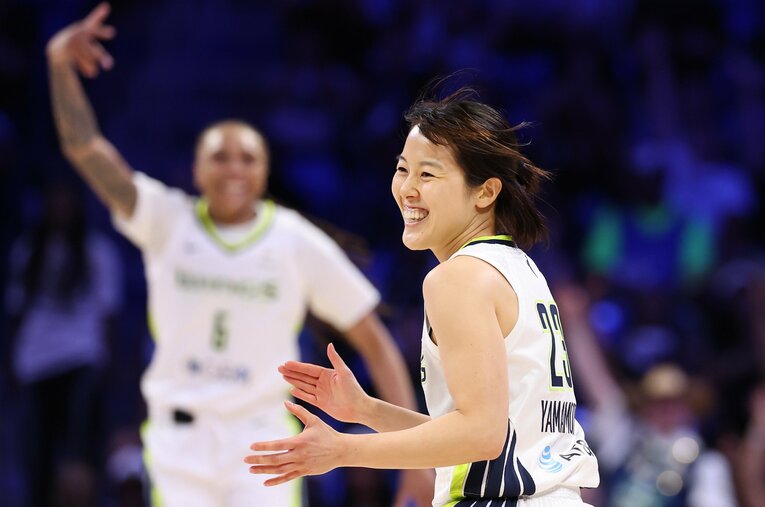 WNBAダラス・ウィングスのトレーニングにキャンプに参加した山本麻衣（25歳）。惜しくも契約を勝ち取ることはできなかった ／ photograph by Sam Hodde/Getty Images