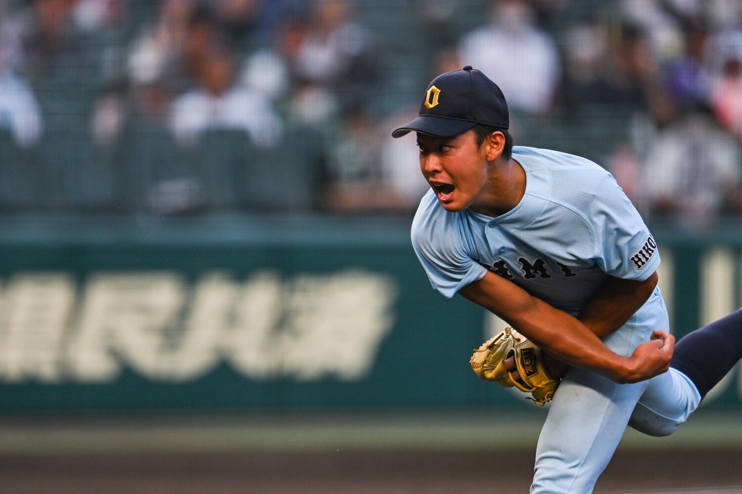 近江高時代の夏の甲子園。気迫溢れるピッチングが印象的だった　©︎Hideki Sugiyama