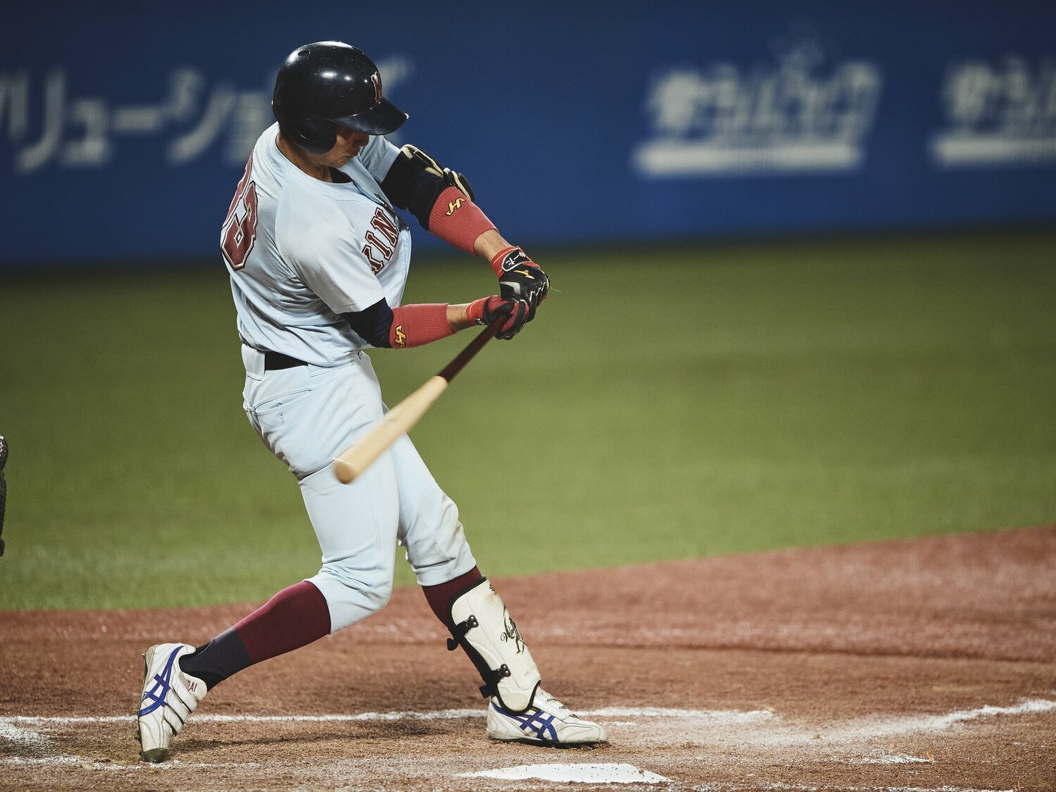 明治神宮大会、佛教大戦（0－5で敗北）で4番を任され、3三振だった石伊　©Yuki Suenaga