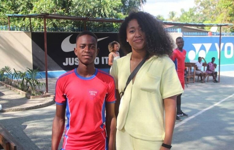 IOAセンターにて、フリッツと大坂なおみ　フリッツ提供