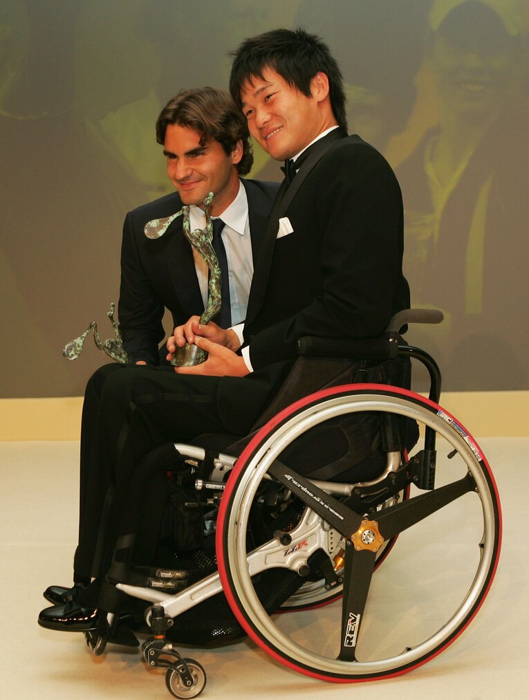 国枝慎吾＆ロジャー・フェデラー ／ photograph by Getty Images