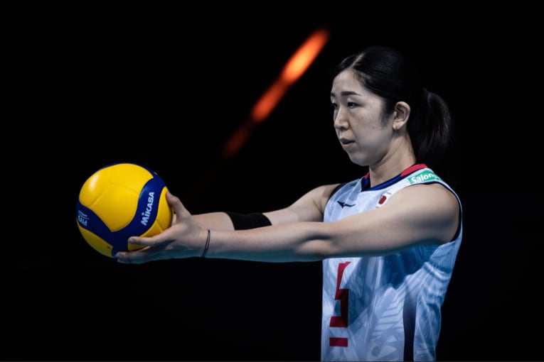 主将としてチームを牽引する荒木絵里香　©︎FIVB