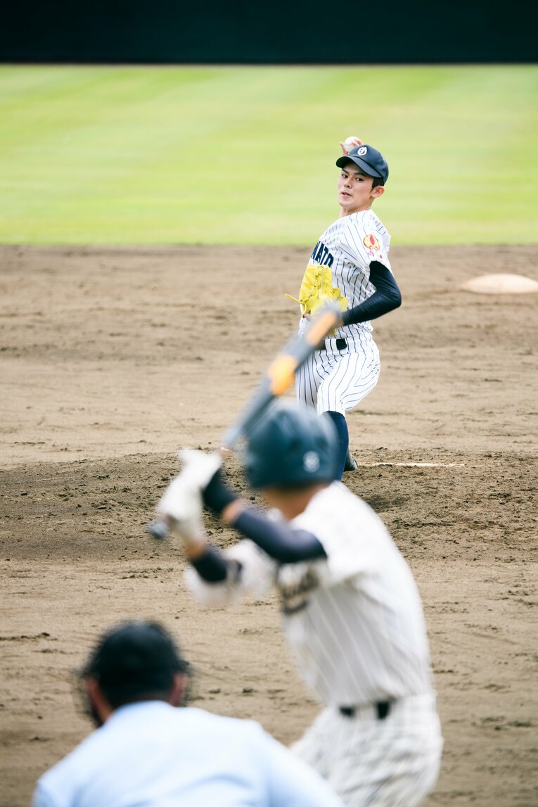 高校時代の佐々木朗希の投球フォーム　©Asami Enomoto