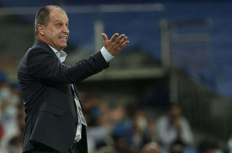 狙い通りのカウンターでジャイアント・キリングを成し遂げたウクライナ人のユリィ・ベルニドゥブ現監督　©Getty Images