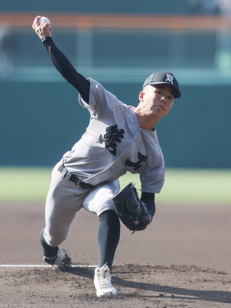 力投した熊本工・堤　©JIJI PRESS